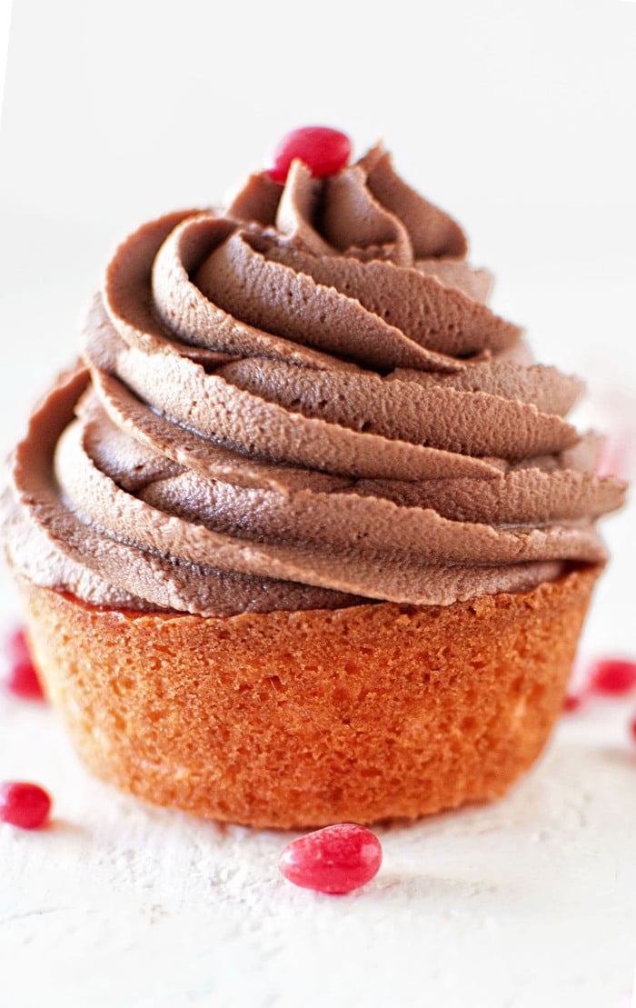 Valentine's Cupcakes - Cinnamon Red Hot Cupcakes with Fudge Frosting