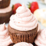 Valentine's Cupcakes - Strawberry Nutella Cupcakes