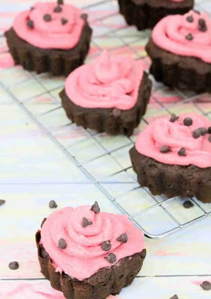 Valentine's Cupcakes - Vegan Chocolate Heart-Shaped Cupcakes