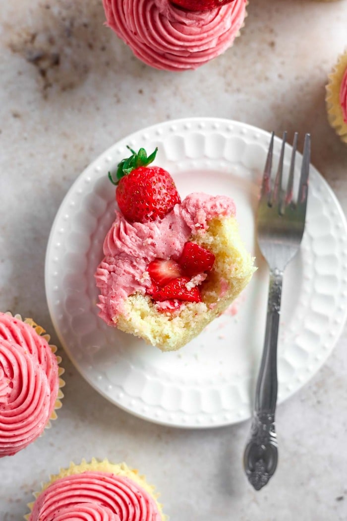 Valentine's Cupcakes - Strawberry Filled Cupcakes