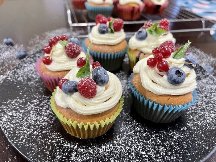 Valentine's Cupcakes - Berries and Cream Cupcakes