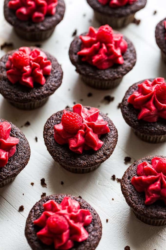 Valentine's Cupcakes - Gluten-free Chocolate Cupcakes with Raspberry Buttercream Frosting