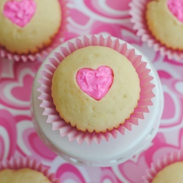 Valentine's Cupcakes - Heart Filled Valentines Cupcakes