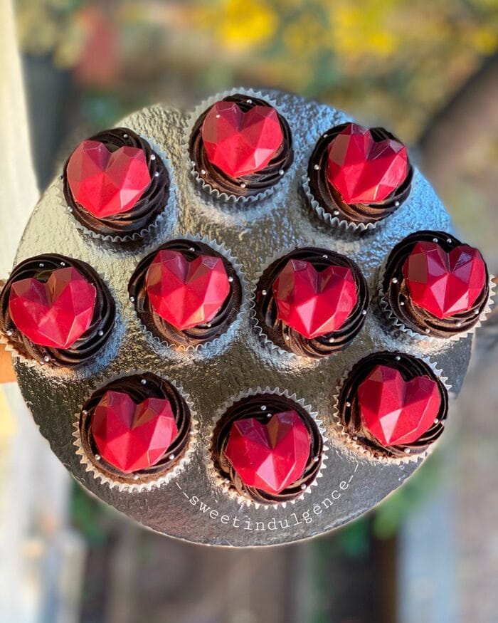 Valentine's Cupcakes - Ruby Heart Cupcakes