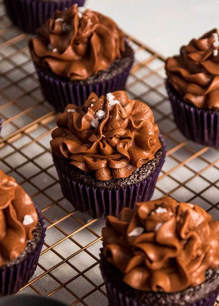 Valentine's Cupcakes - Salted Chocolate Stout Cupcakes