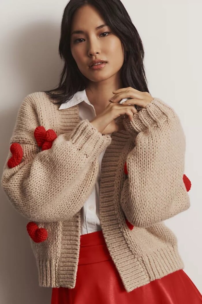 Valentine's Day Costume Ideas - 3-D Heart Cardigan