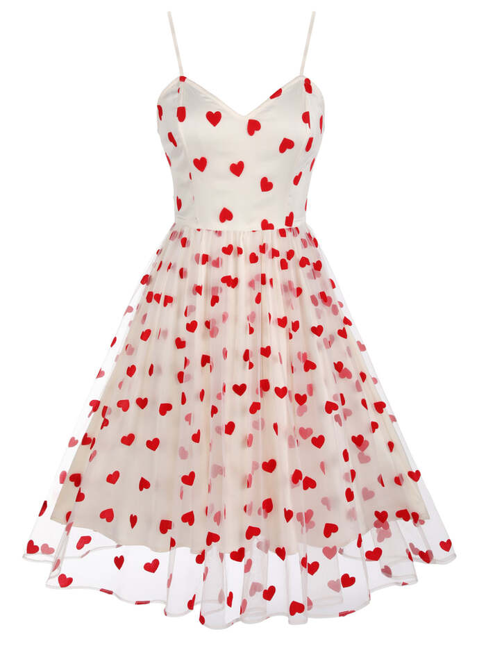 Valentine's Day Costume Ideas - Heart 1950s Mesh Sling Dress