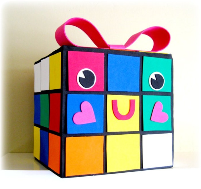 Valentine's Day Mail Box Ideas - Rubik's Cube