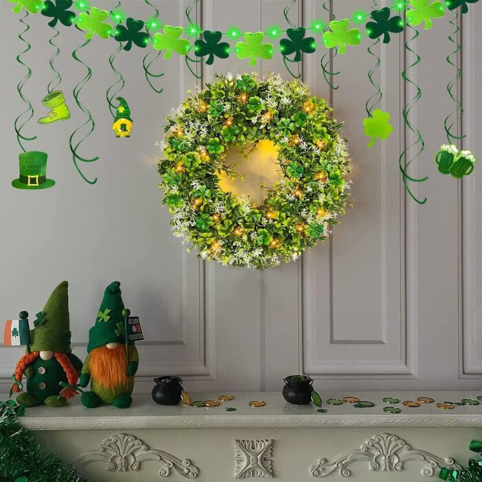 Best St. Patrick’s Day Decorations on Amazon - TURNMEON St. Patrick’s Day Shamrock Wreath
