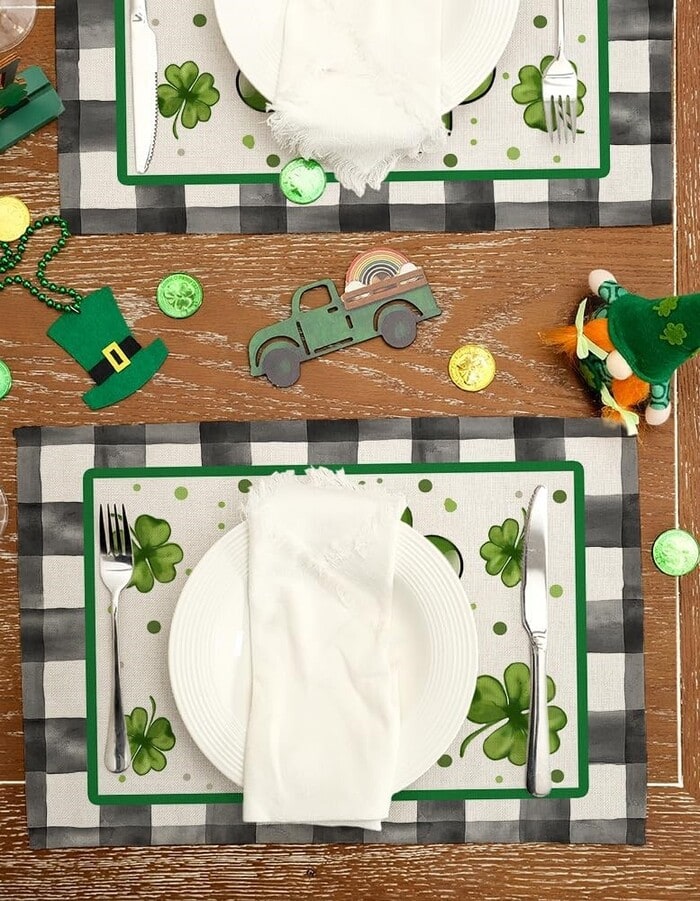 Best St. Patrick’s Day Decorations on Amazon - ARKENY St. Patrick’s Day Placemats