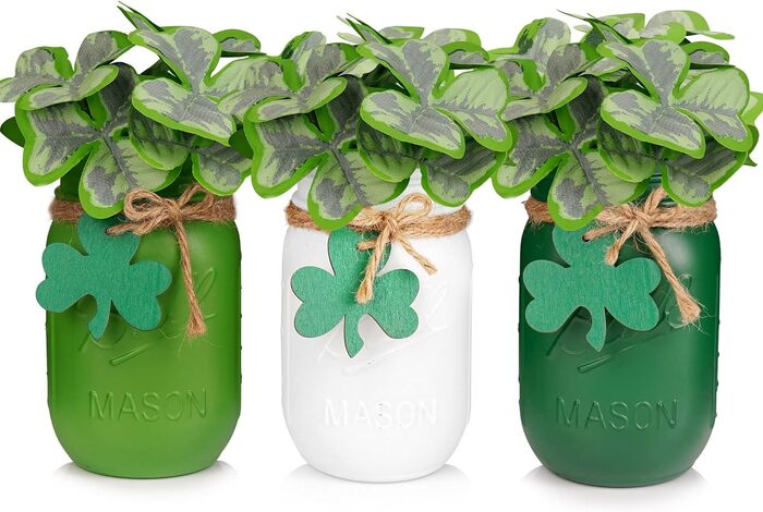 Best St. Patrick’s Day Decorations on Amazon - Shamrock Mason Jars