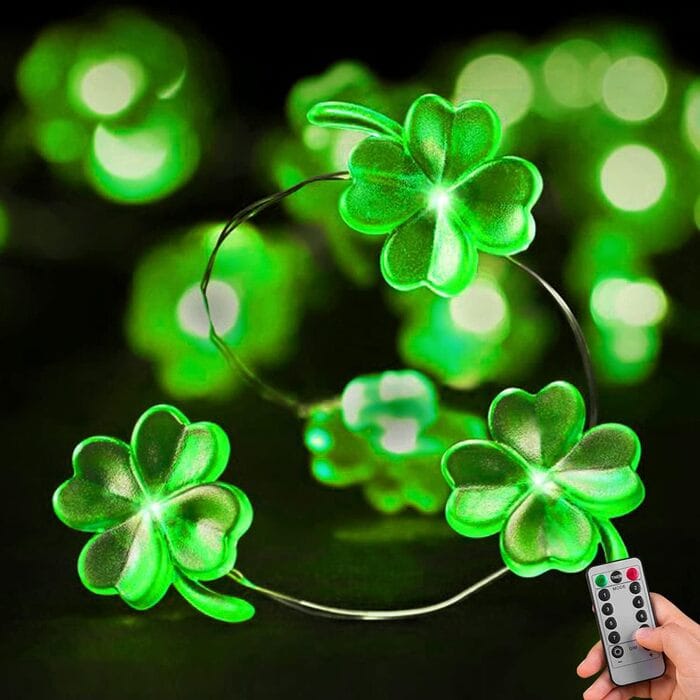 Best St. Patrick’s Day Decorations on Amazon - Battery-Operated Shamrock LED String Lights